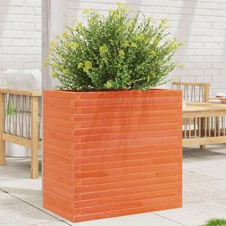 vidaXL Vidaxl - Jardinera Madera Maciza De Pino Marr&oacute;n Cera 70x40x68,5 Cm