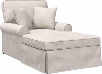 vidaXL Chaise Lounge Con Falda Con Coj&iacute;n Crema 157 X 91 X 91 Cm Ares Vidaxl