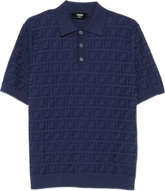 Fendi Zucca-monogram Knitted Polo Shirt