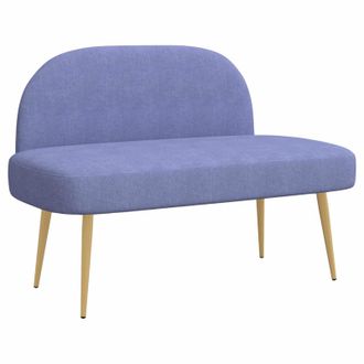 vidaXL Banco Tapizado Con Respaldo Azul Vaquero 110 X 60 X 76 Cm Vidaxl