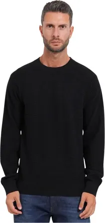 HUGO BOSS Truien & Vesten, Heren, Zwart, M, Trui met all-over breipatroon