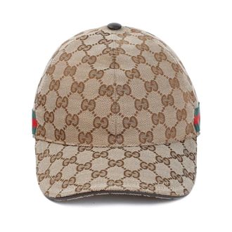 Gucci Accessoires, Heren, Beige, M, Katoen, Neutrale Baseballpet Klassiek Logo Canvas