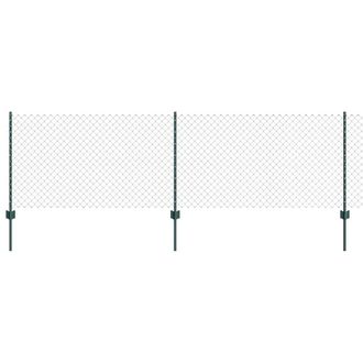 Berkfield Home Chain Link Fence with 10 U Posts Green 0.8x10 m Steel