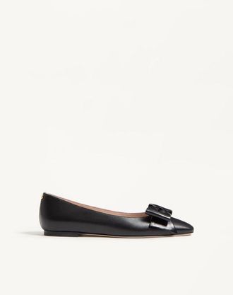 Valentino Garavani Ballerina Bowow In Capretto Donna NERO 35.5