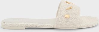 Charles & Keith Tweed Beach Slide Sandals