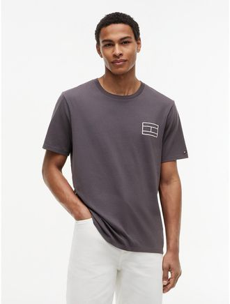 Tommy Hilfiger Mens Embroidered Flag Logo T-Shirt - Washed Black - XXL