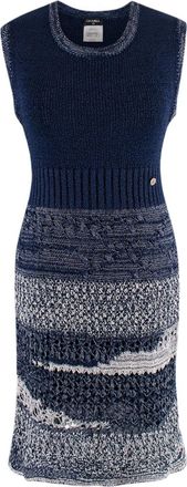 Chanel Blue Knitted Sleeveless Dress Size XXS
