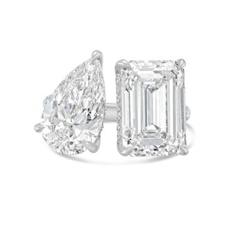 Diana M. Jewels PLATINUM 2 STONE LAB GROWN DIAMOND FASHION RING WEIGHING 10.00 CTS TW