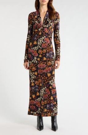 Farm Rio Lili Long Sleeve Floral Maxi Dress in Black at Nordstrom Rack, Size Xx-Small