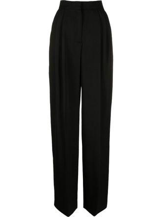 Alexander McQueen high-waisted tailored wool trousers - women - Cupro/Wool - 42 - Black