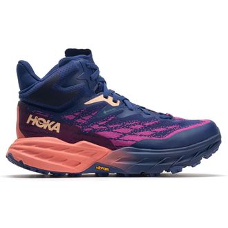 Hoka One One Hoka Speedgoat 5 Mid GTX Textile Synthetic Womens High Top Trainers - Bellwether Blue Camellia - Size:UK 4.5