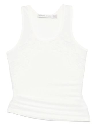 CHRISTOPHER ESBER Geribbelde tanktop met kant - Wit