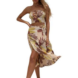 Stone Fox Swim Holiday Wrap Cover-Up Skirt in Tropical Tonal at Nordstrom, Size X-Small