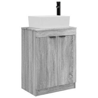 vidaXL Vanidad De Ba&ntilde;o Con Lavabo Sonoma Gris 54 X 35 X 83 Cm Vidaxl