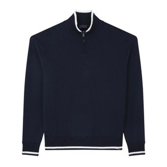 Paul & Shark Turtlenecks, male, Blue, L, Soft Cool Touch Half-Zip Jumper