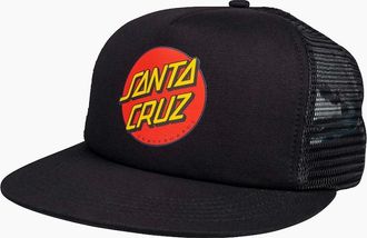 Santa Cruz Mens Santa Cruz Mens Classic Dot Meshback Trucker Cap - Black - Size: ONE size