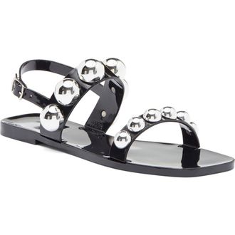 Jeffrey Campbell Gum-Drop Jelly Sandal in Black Silver at Nordstrom, Size 6