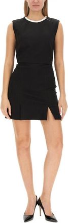 Msgm Black Round Neck Mini Dress