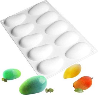 OEM Molde De Silicona Para Hornear - Mousse De Chocolate - Elaboraci&oacute;n De Postres - Conserva La Forma - 10 Cavidades - Naranja
