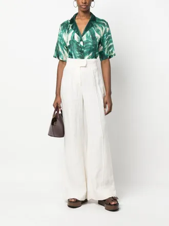 F.R.S. Printed Silk Pajama Shirt - Green