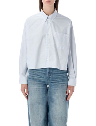 A.P.C. Cotton Stripe Shirt with Button-Down Collar