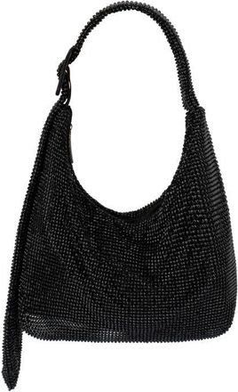 Olga Berg Calypso Crystal Mesh Shoulder Bag in Black at Nordstrom