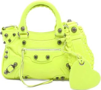 Balenciaga 10s small studded leather handbag - Yellow