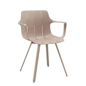 Koketto Home Silla moderna en polipropileno beige con reposabrazos
