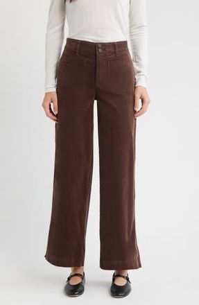 Wit & Wisdom Emma Wide Leg Corduroy Pants in Cold Brew at Nordstrom Rack, Size 16P