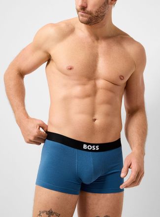BOSS Mens 3 white-logo solid trunk Cotton