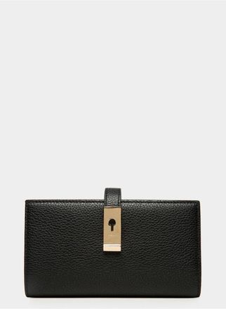 Bally Lock Me Long Wallet In Leather in Black at Nordstrom