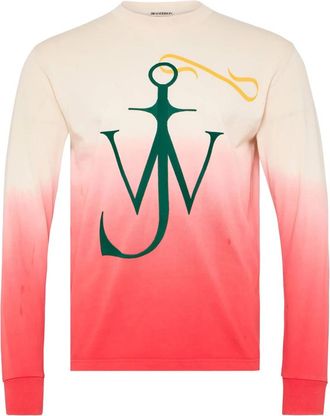 J.W.Anderson Dip Dye Anker T-shirt met lange mouwen - Heren - Longsleeves - Veelkleurig - M - Katoen - Tops