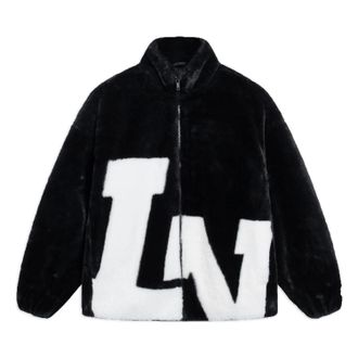 Li-Ning Big Logo Polar Fleece Jacket Black White AFDSD61-1
