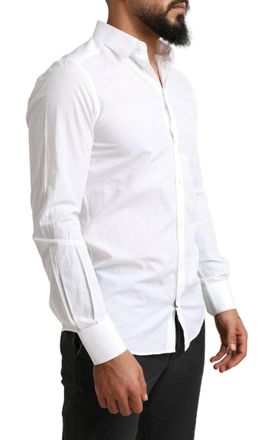 Dolce & Gabbana Mens White Martini Cotton Dress Formal Shirt