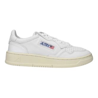 Autry Sneakers, female, White, 7 UK, White Leather Trainers Sporty Glam
