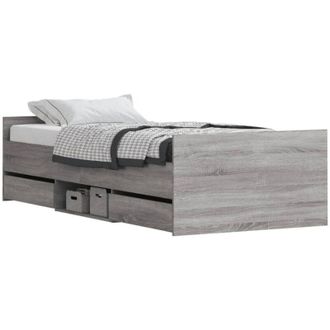 vidaXL Bed Frame without Mattress Grey Sonoma 90x190 cm Single Vidaxl