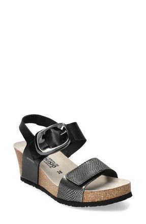 Mephisto Leandre Wedge Sandal in Grey Havana at Nordstrom, Size 11