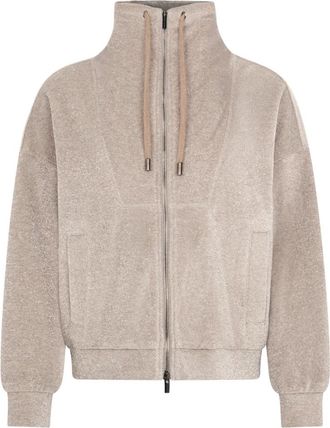 PESERICO Oversized Zip Sweatshirt - Dames - Vesten met rits - Beige - XL - Polyester - Hoodies & sweatvesten