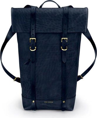 Ezra Arthur Keystone Leather Rucksack in Navy at Nordstrom