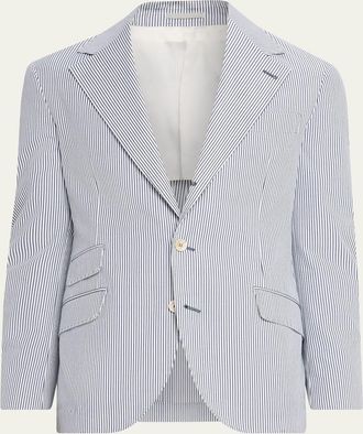 Brunello Cucinelli Mens Cotton-Blend Single-Breasted Jacket