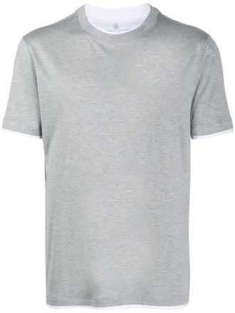 Brunello Cucinelli T-shirt a strati - Grigio
