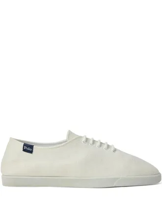 Polo Ralph Lauren low-top lace-up sneakers - women - Synthetic Rubber/Leather/Cotton - 7.5 - White