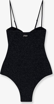 MC2 Saint Barth Womens One-Piece Swimsuit Medea Lurex Black Polyamide Swimwear Sea Clothing
