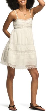 Lucky Brand Lace Trim Minidress in Whisper White at Nordstrom, Size Xx-Large