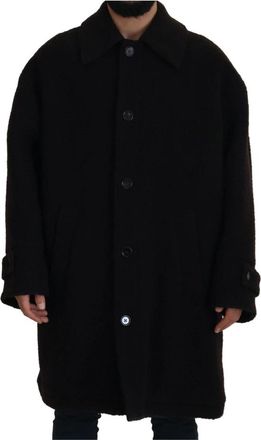 Dolce & Gabbana Single Breasted Suits - Heren - Mantel - Zwart - 2XL - Wol - Jassen