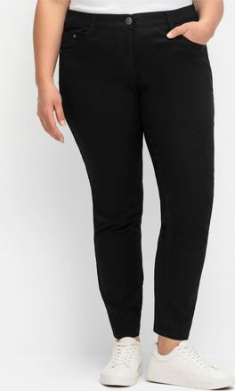 Sheego Stretch-Hose SHEEGO, Damen, Gr. 40, Normalgr&ouml;ssen, schwarz, 98% Baumwolle, 2% Elasthan, unifarben, Hosen Stretch-Hose