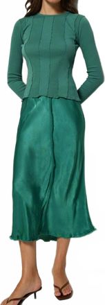 Nation Ltd Lola Seamed Midi Skirt In Spruce