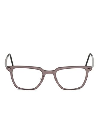 Lindberg rectangle-frame glasses - unisex - Titanium/Metal - 47 - Brown