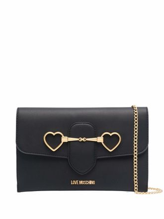 Love Moschino heart-motif chain-strap shoulder bag - women - Polyurethane - OS - Black