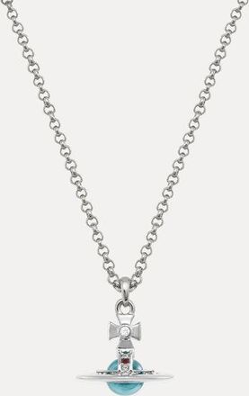 Vivienne Westwood New Petite Orb Pendant Necklace Platinum-blue-zircon-perspex Platinum-blue-zircon-perspex Women